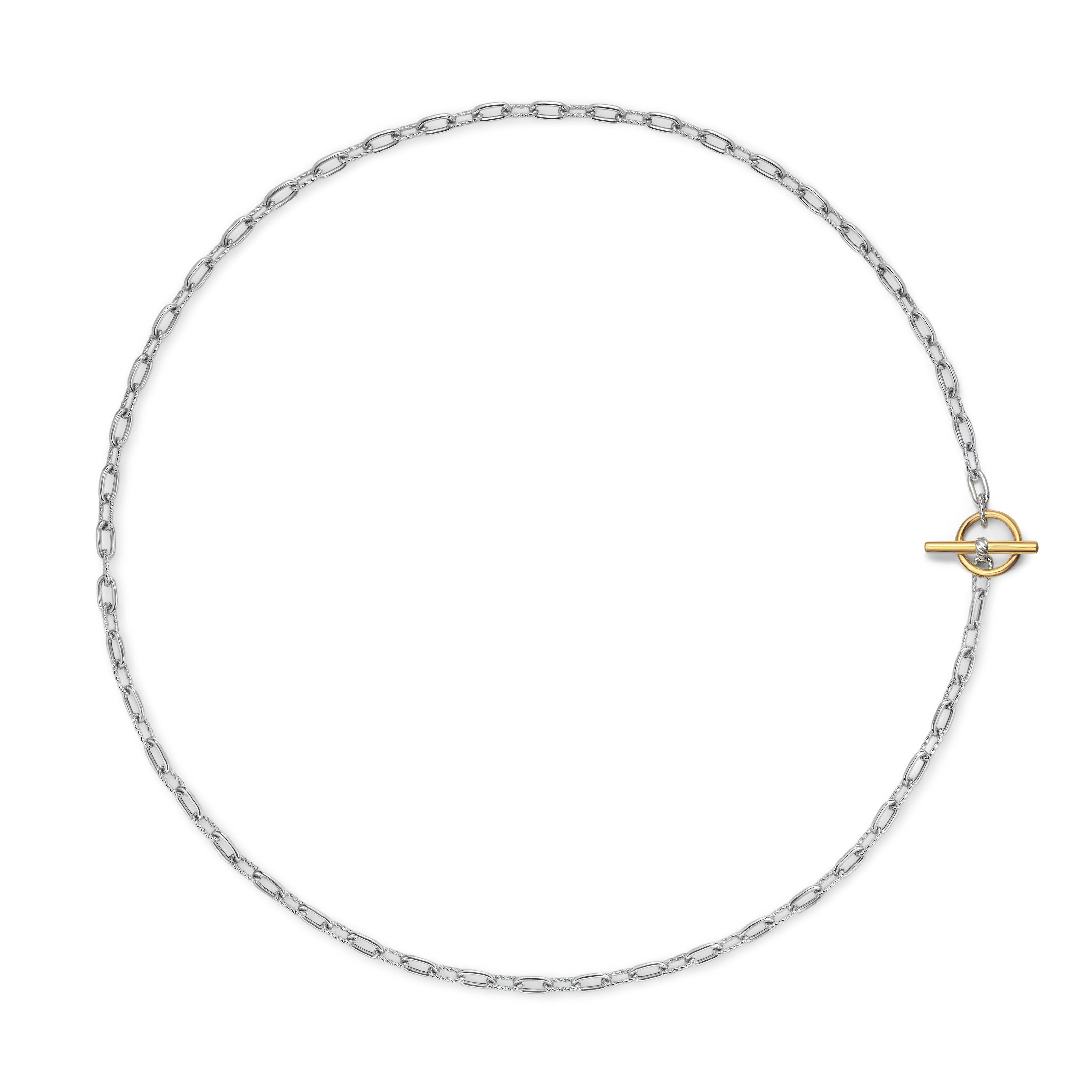 DY Madison® Toggle Chain Necklace in Sterling Silver with 18K Yellow Gold, 3mm DY Madison® Toggle Chain Necklace in Sterling Silver with 18K Yellow Gold, 3mm