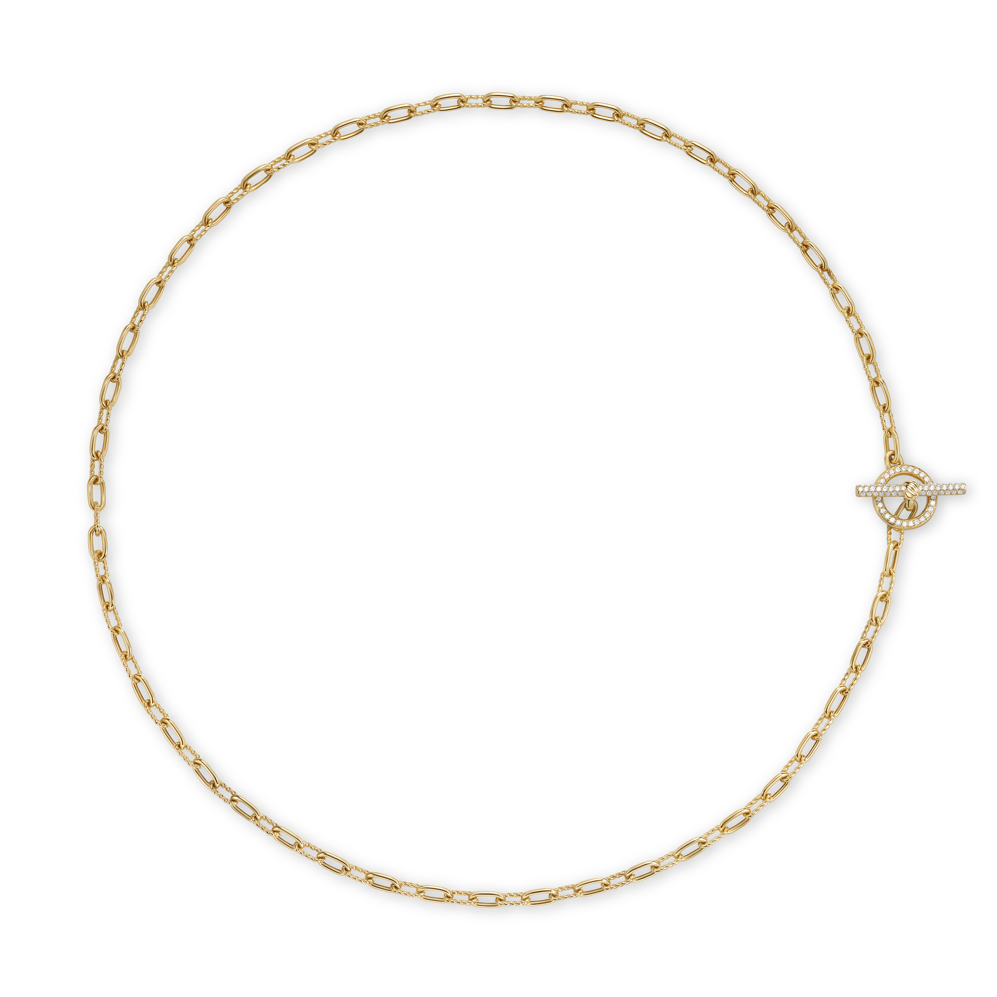 DY Madison® Pavé Diamond Toggle Chain Necklace in 18K Yellow Gold