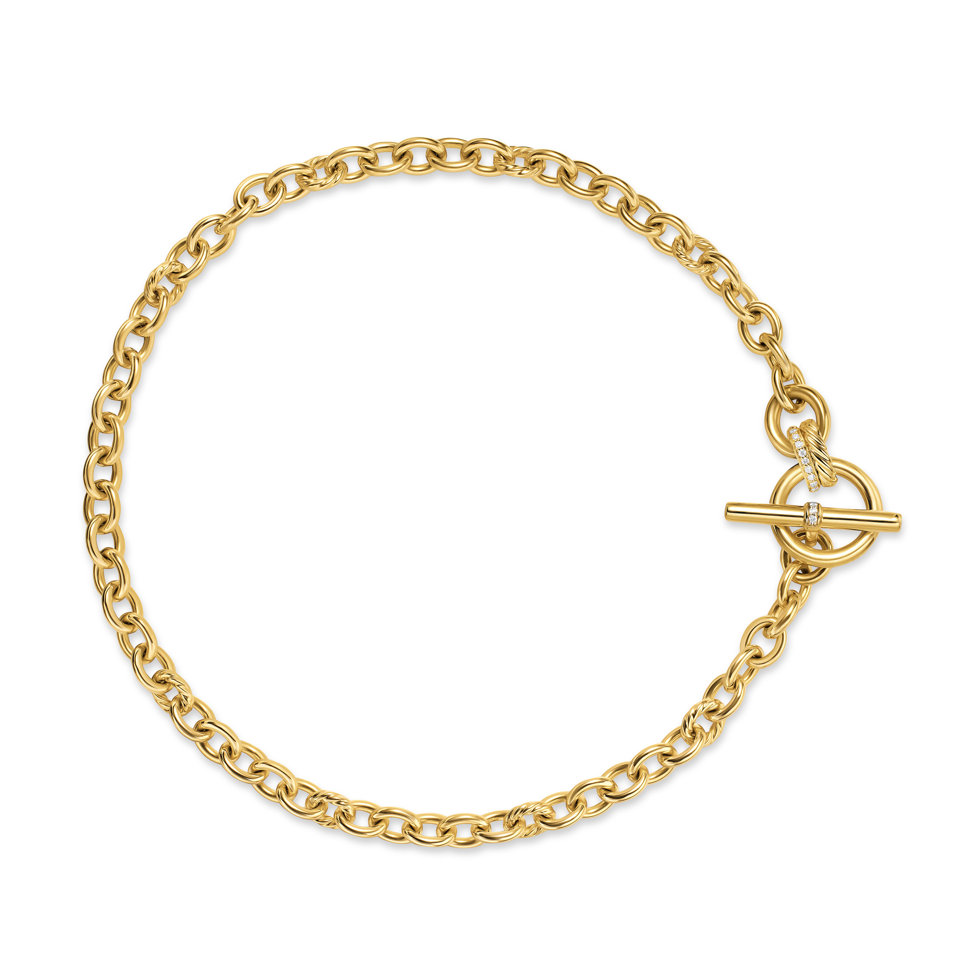 DY Mercer® Toggle Chain Necklace in 18K Yellow Gold with Diamonds, 8mm DY Mercer® Toggle Chain Necklace in 18K Yellow Gold with Diamonds, 8mm