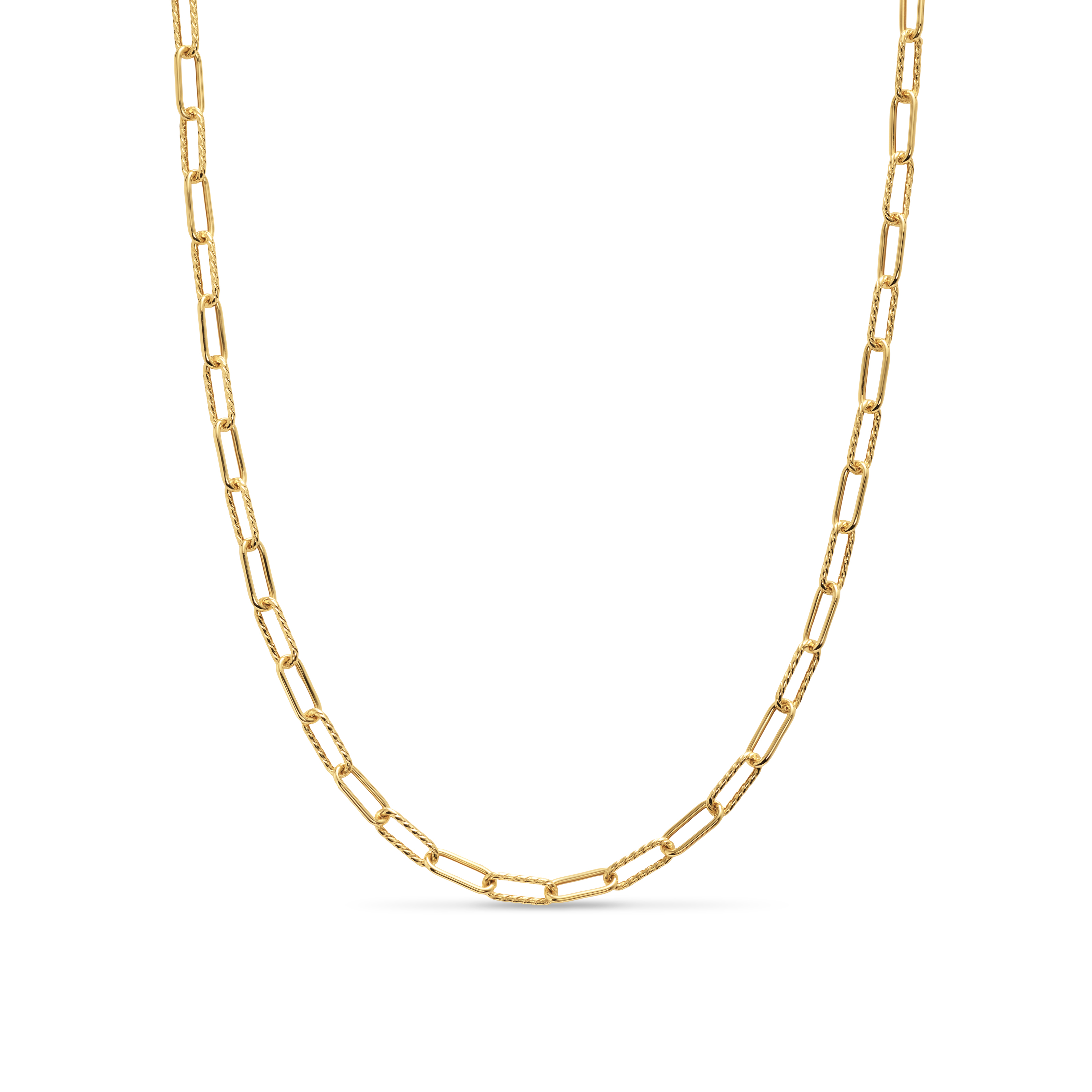 DY Madison® Chain Necklace in 18K Yellow Gold with Diamonds, 4mm DY Madison® Chain Necklace in 18K Yellow Gold with Diamonds, 4mm