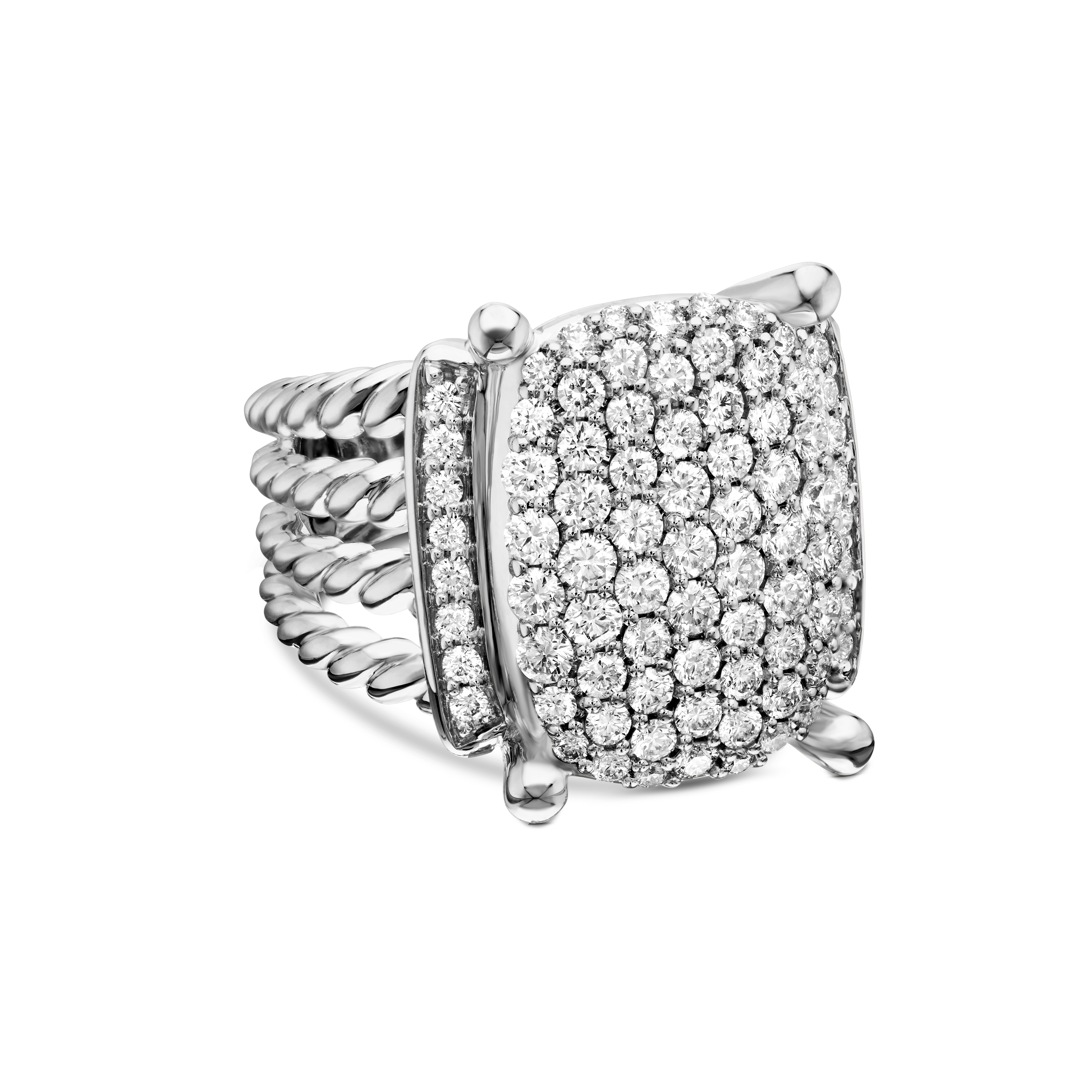 16X12 Pave Wheaton Ring in Sterling Silver with Diamonds 16X12 Pave Wheaton Ring in Sterling Silver with Diamonds