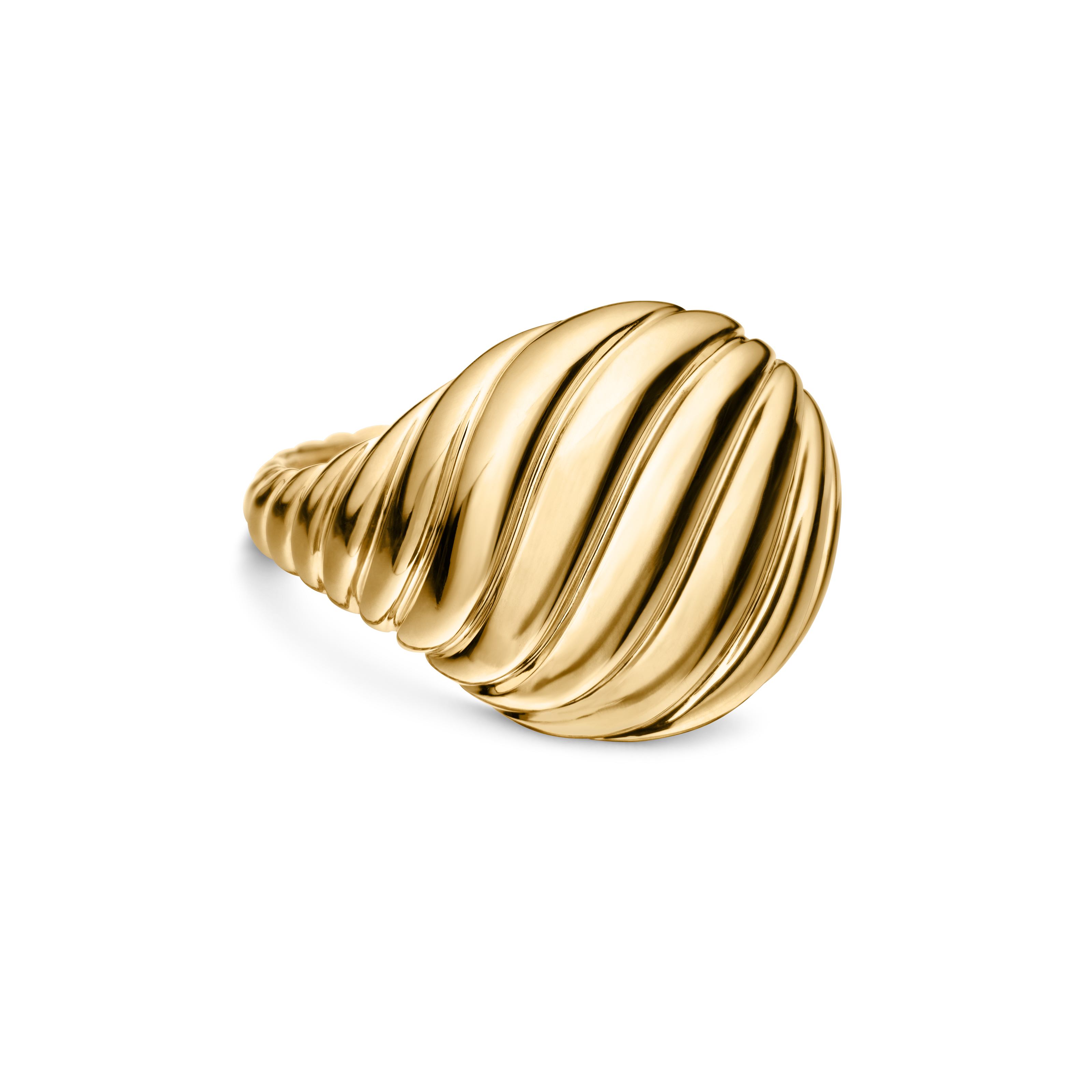 Sculpted Cable Pinky Ring in 18K Yellow Gold, 13mm Sculpted Cable Pinky Ring in 18K Yellow Gold, 13mm