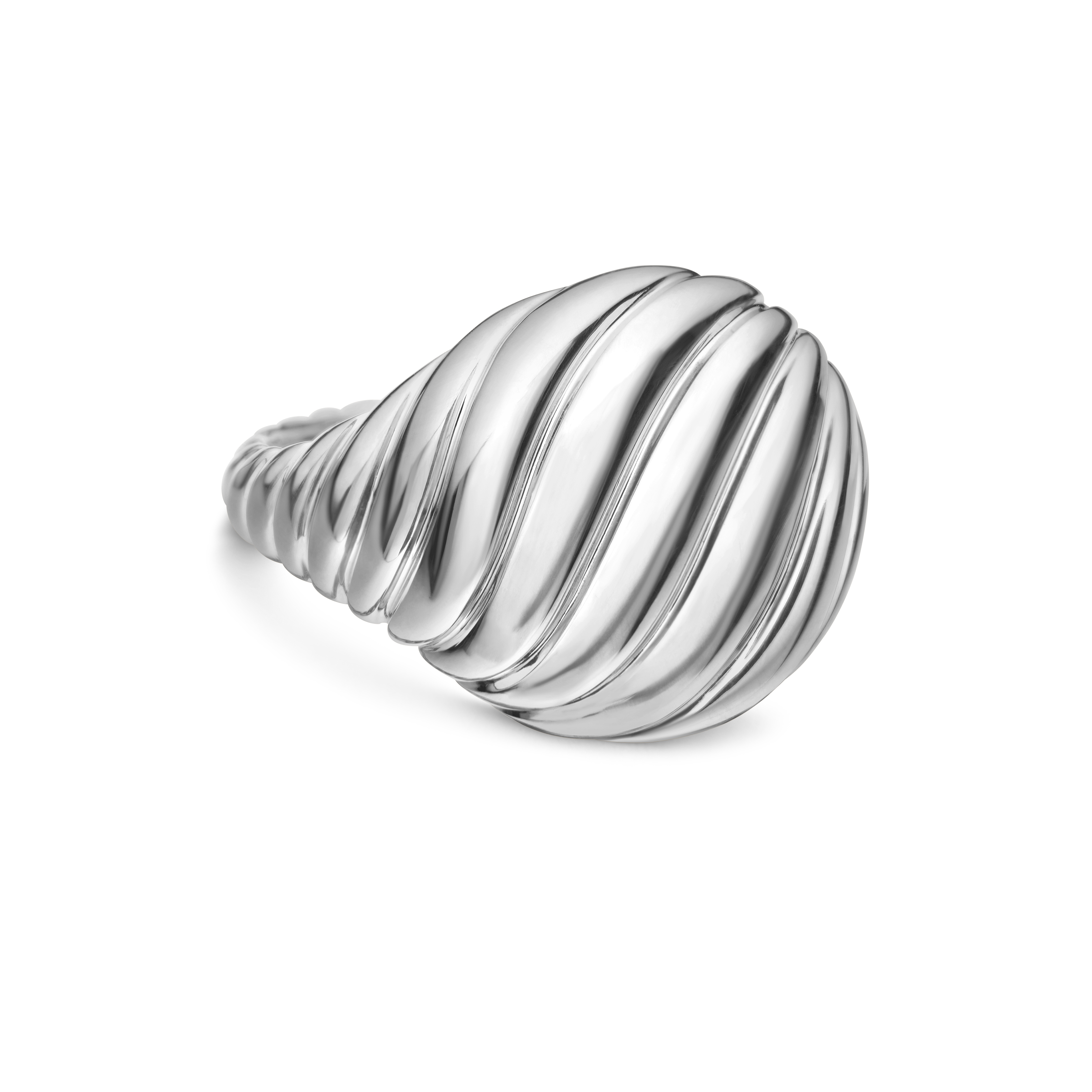 Sculpted Cable Pinky Ring in Sterling Silver, 13mm Sculpted Cable Pinky Ring in Sterling Silver, 13mm