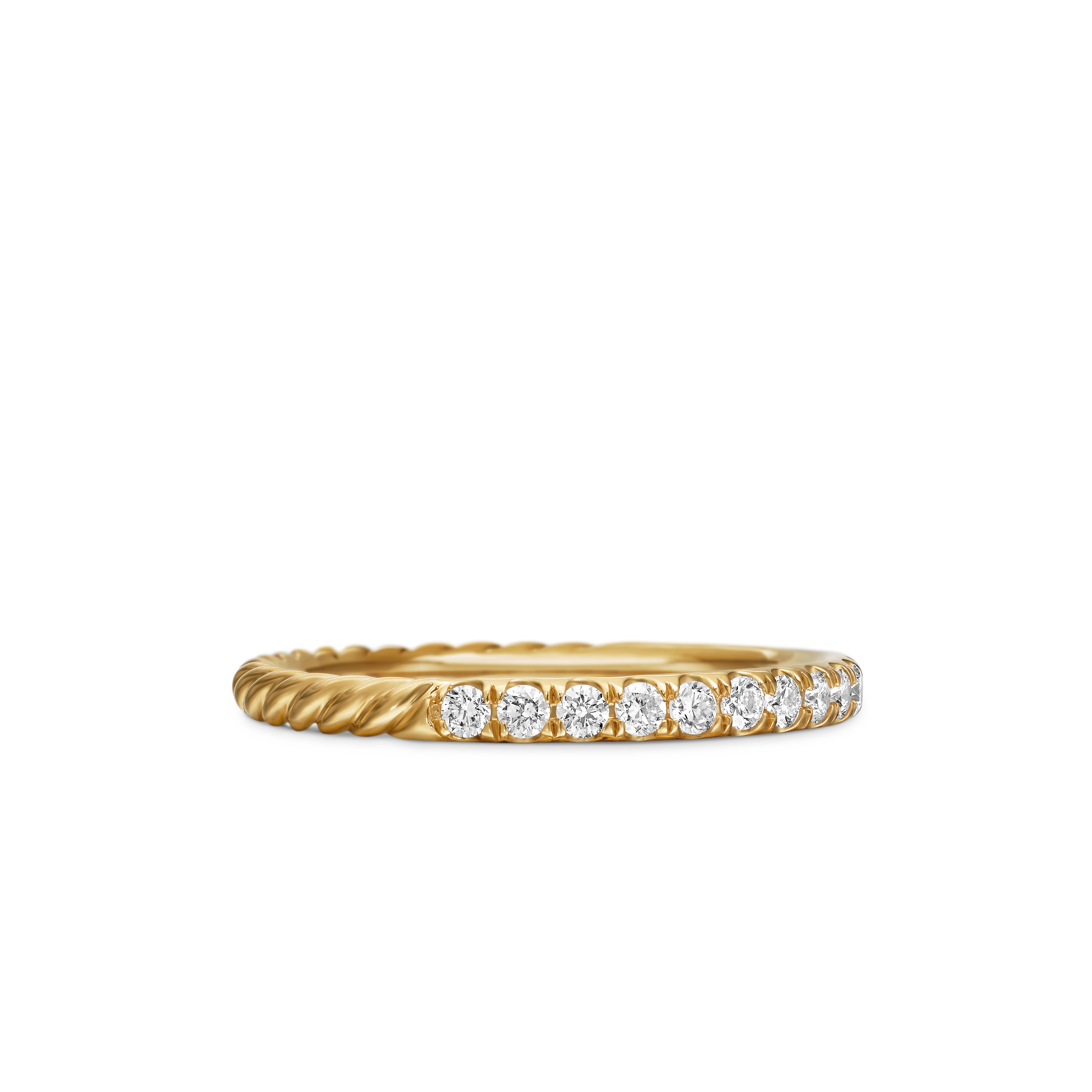 Cable Collectibles® Stack Ring in 18K Yellow Gold with Diamonds, 2mm Cable Collectibles® Stack Ring in 18K Yellow Gold with Diamonds, 2mm