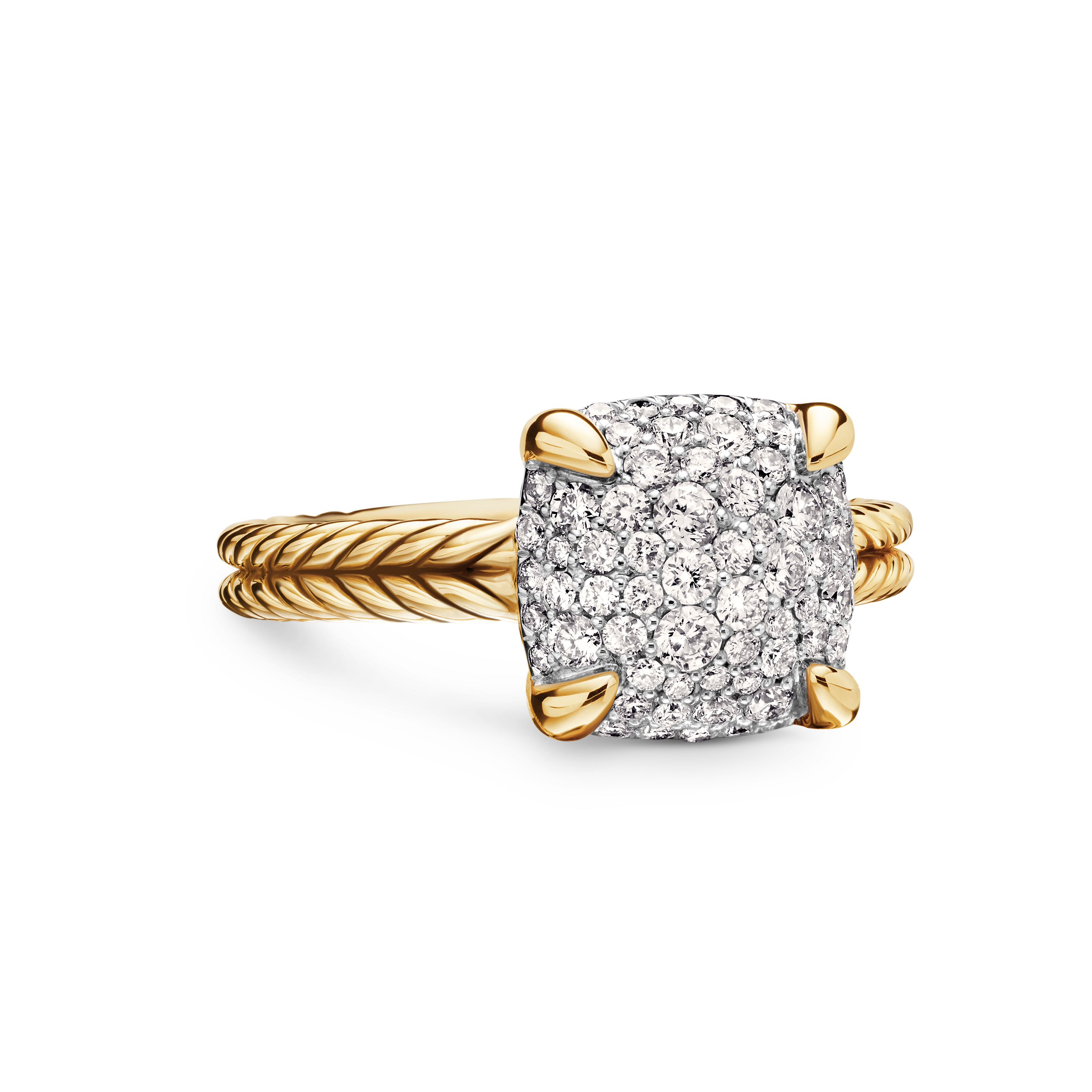 Chatelaine® Ring in 18K Yellow Gold with Pavé Diamonds, 11mm Chatelaine® Ring in 18K Yellow Gold with Pavé Diamonds, 11mm