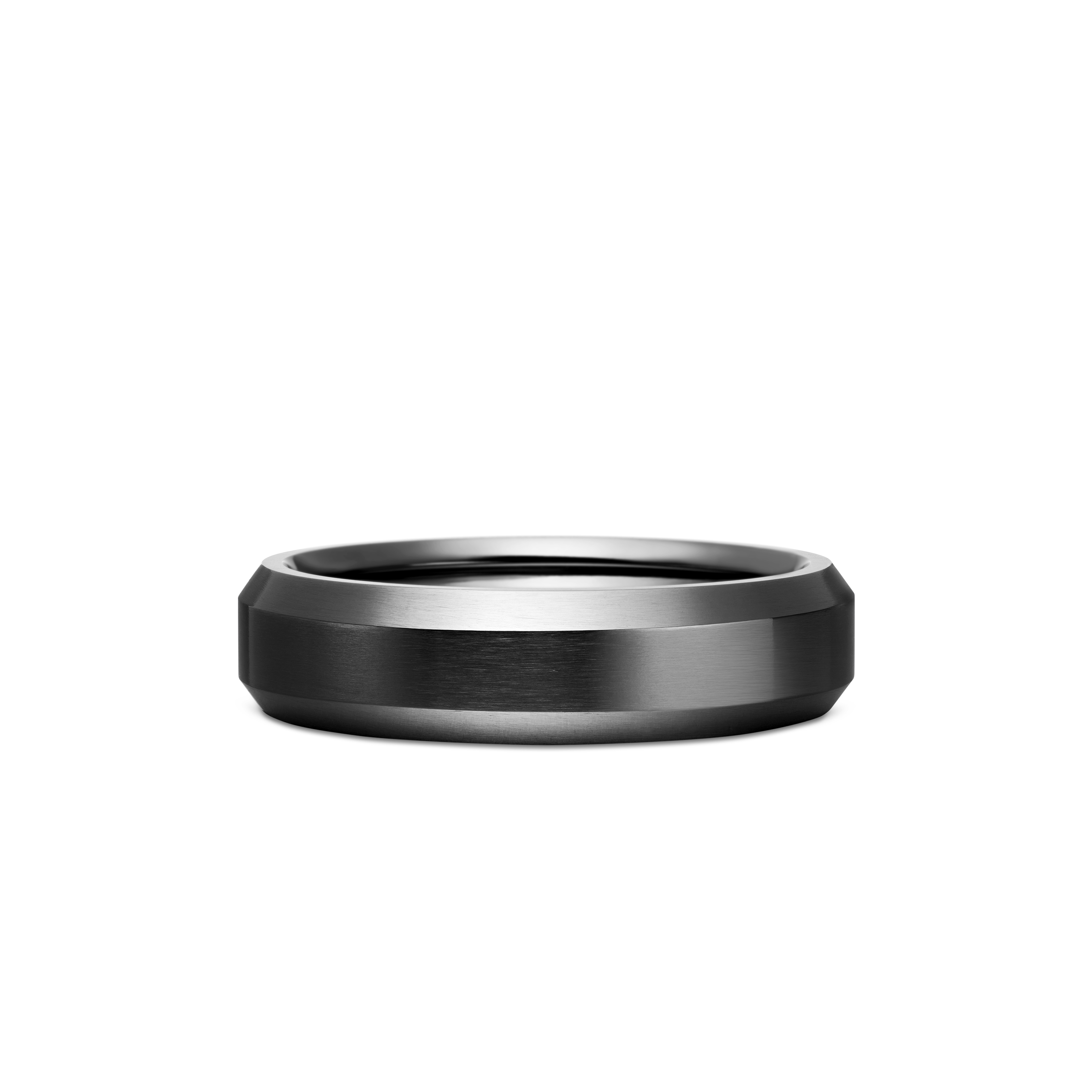 Beveled Band Ring in Black Titanium, 6mm Beveled Band Ring in Black Titanium, 6mm