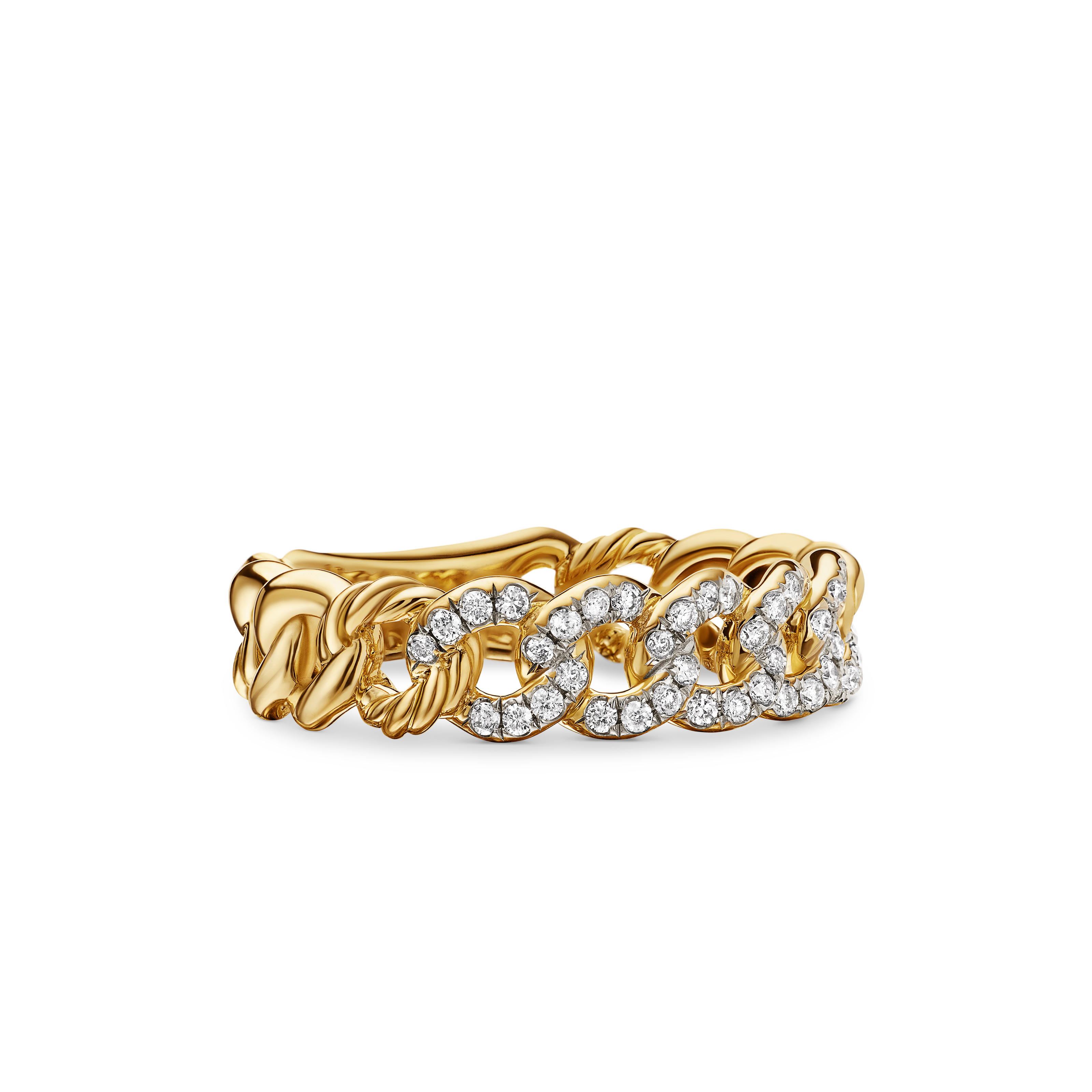 Belmont® Curb Link Band Ring in 18K Yellow Gold with Diamonds, 5mm Belmont® Curb Link Band Ring in 18K Yellow Gold with Diamonds, 5mm