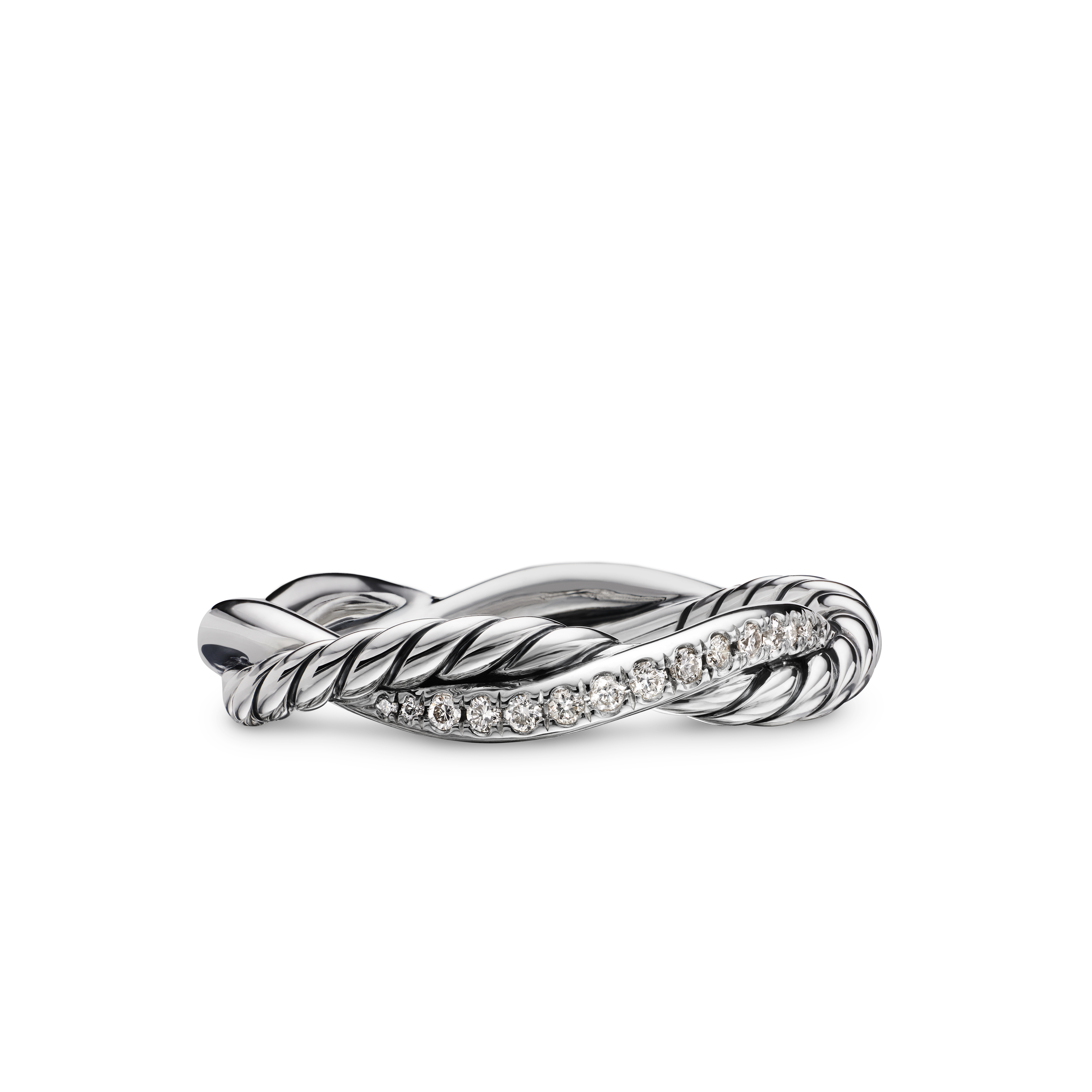 Petite Infinity Band Ring in Sterling Silver with Diamonds, 4mm Petite Infinity Band Ring in Sterling Silver with Diamonds, 4mm