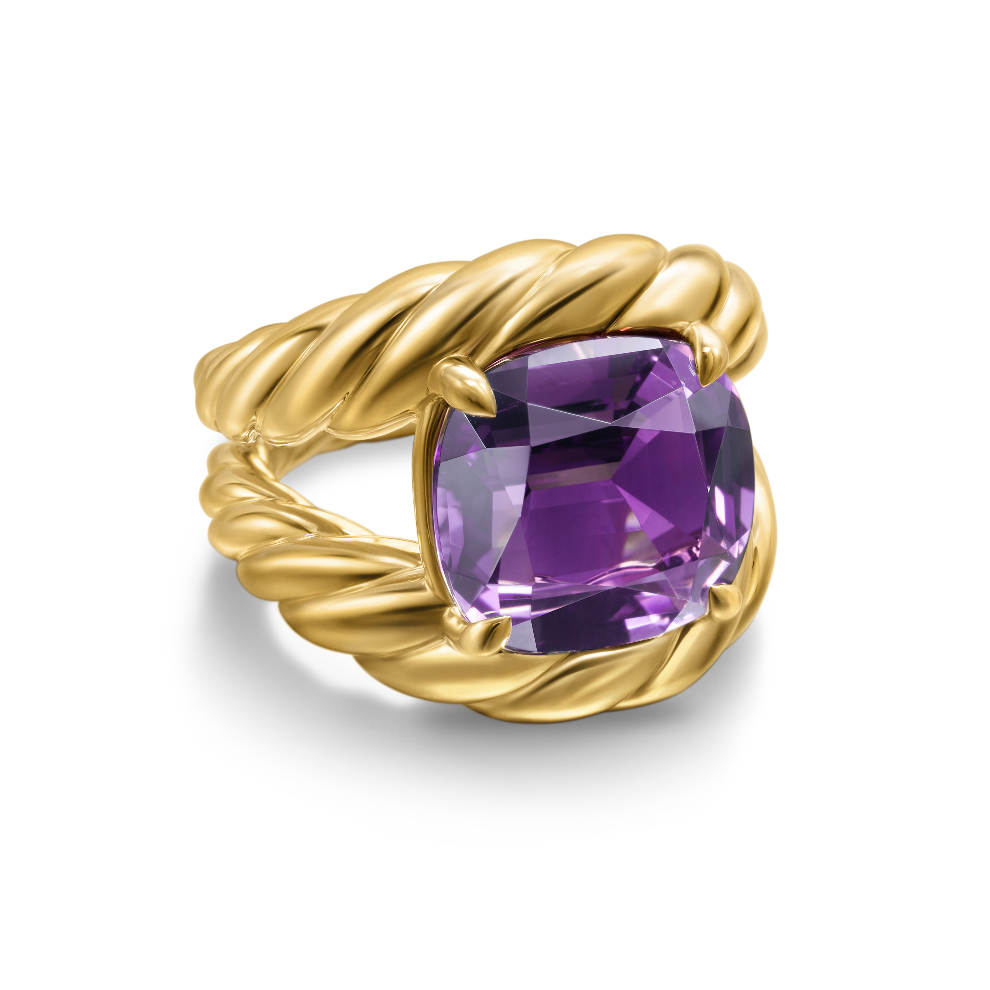 Marbella Ring in 18K Yellow Gold with Amethyst, 20mm Marbella Ring in 18K Yellow Gold with Amethyst, 20mm
