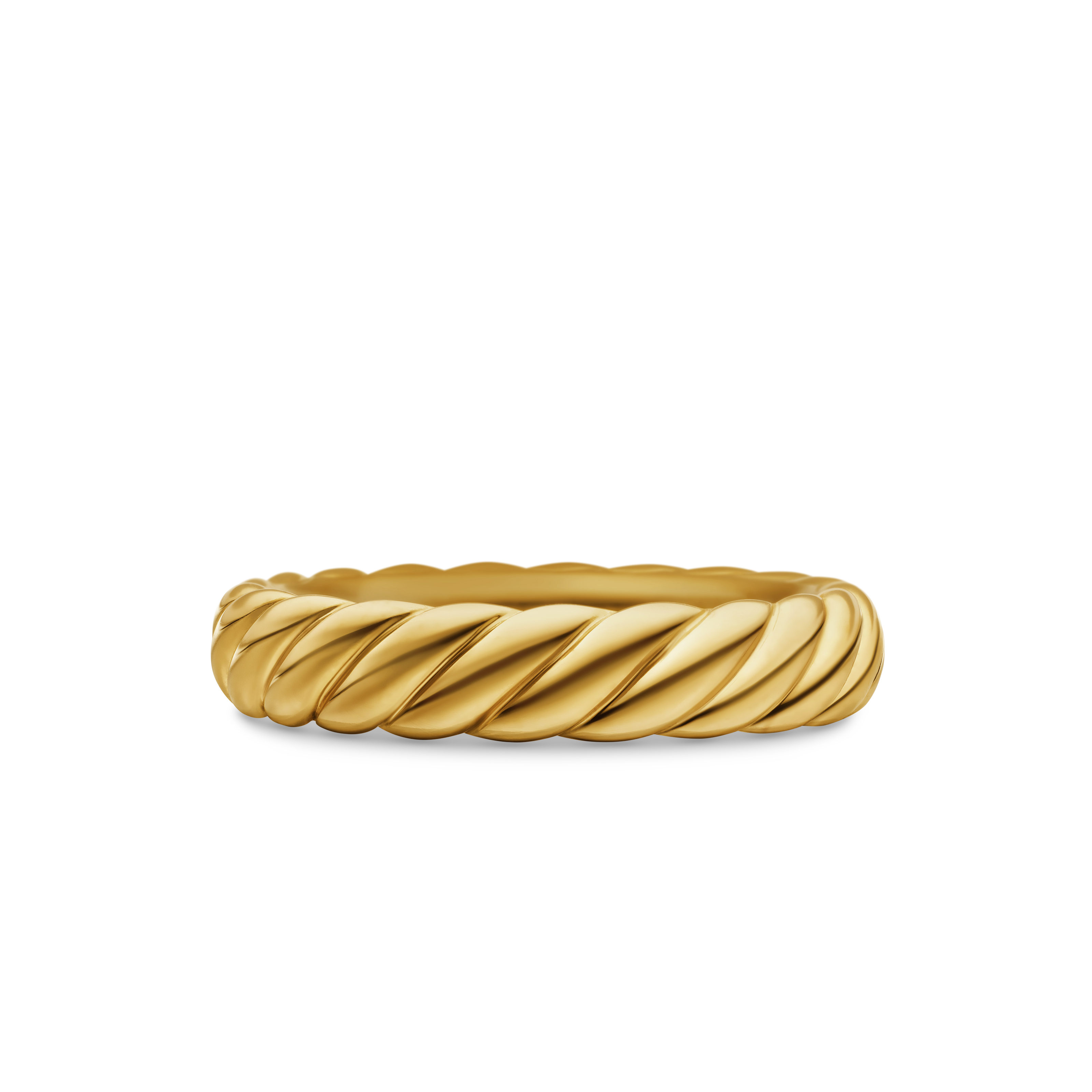 Sculpted Cable Band Ring in 18K Yellow Gold, 4.6mm Sculpted Cable Band Ring in 18K Yellow Gold, 4.6mm