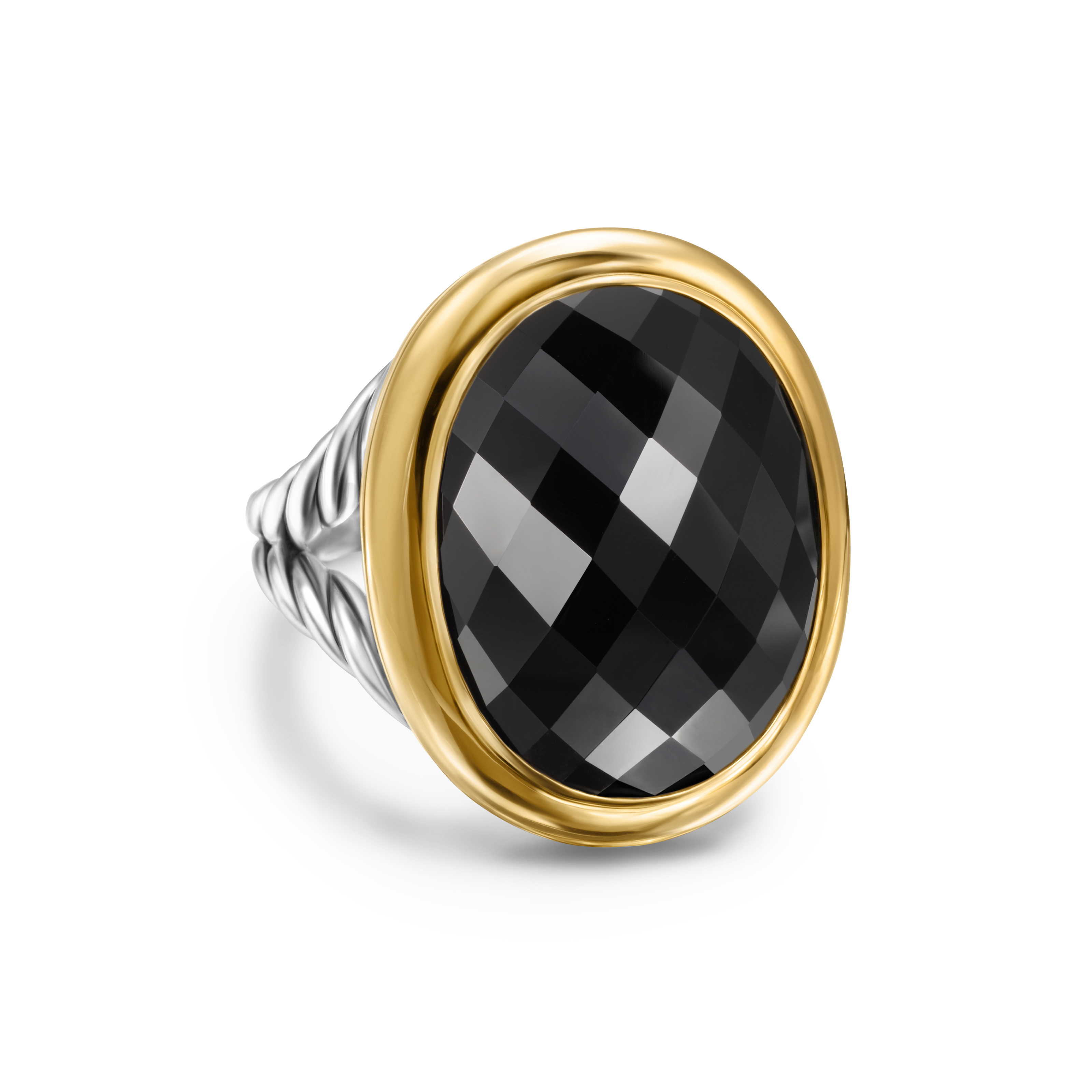 Albion® Oval Ring in Sterling Silver with 18K Yellow Gold and Black Onyx, 21mm Albion® Oval Ring in Sterling Silver with 18K Yellow Gold and Black Onyx, 21mm