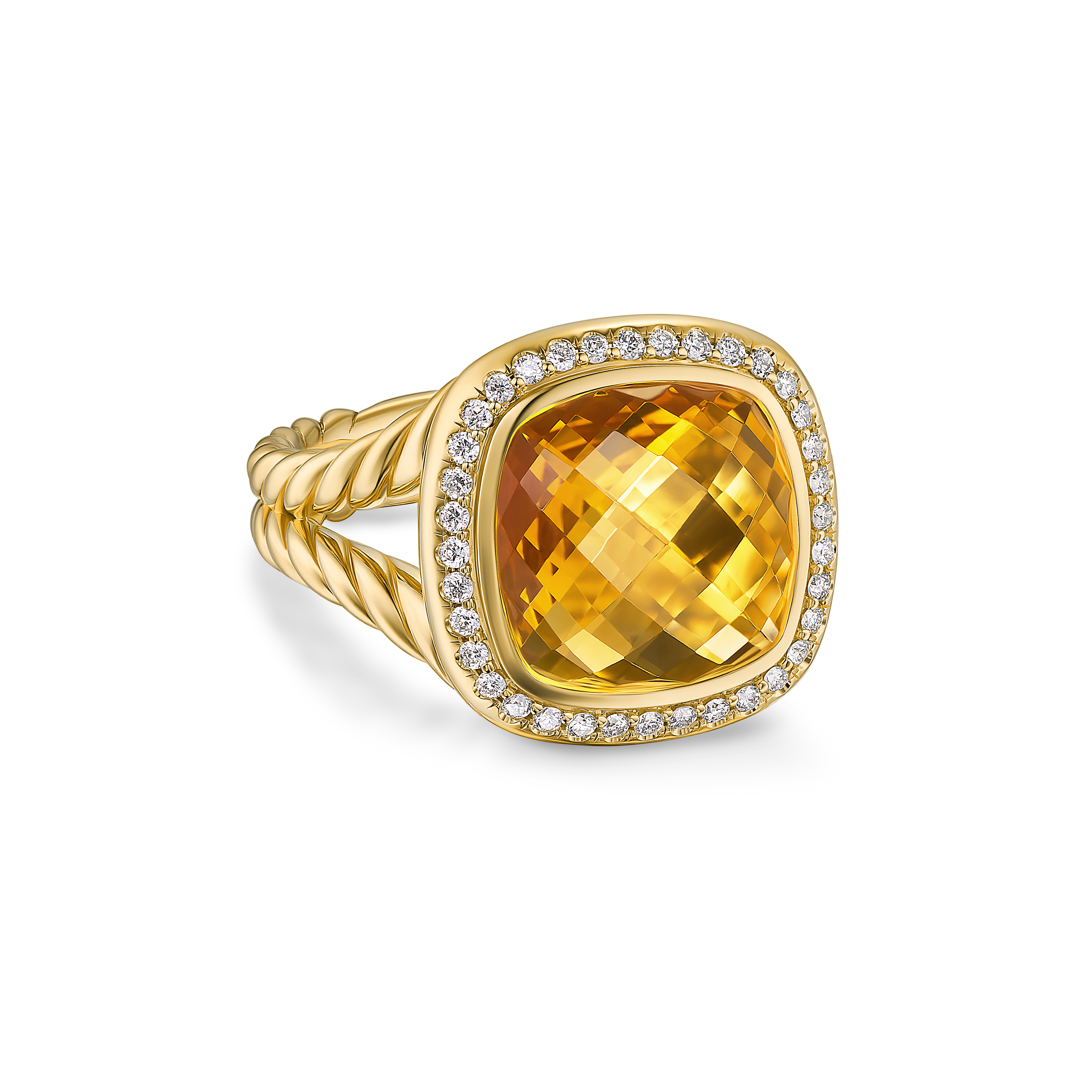 Albion® Ring in 18K Yellow Gold with Citrine and Diamonds, 11mm Albion® Ring in 18K Yellow Gold with Citrine and Diamonds, 11mm