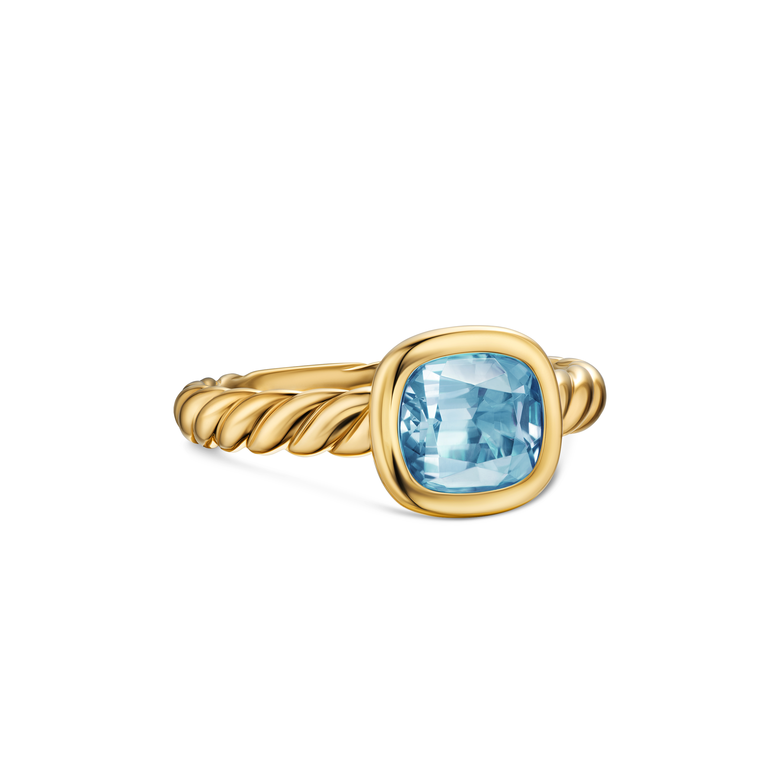 DY Mercer® Stone Ring in 18K Yellow Gold with Sky Blue Topaz, 7mm DY Mercer® Stone Ring in 18K Yellow Gold with Sky Blue Topaz, 7mm