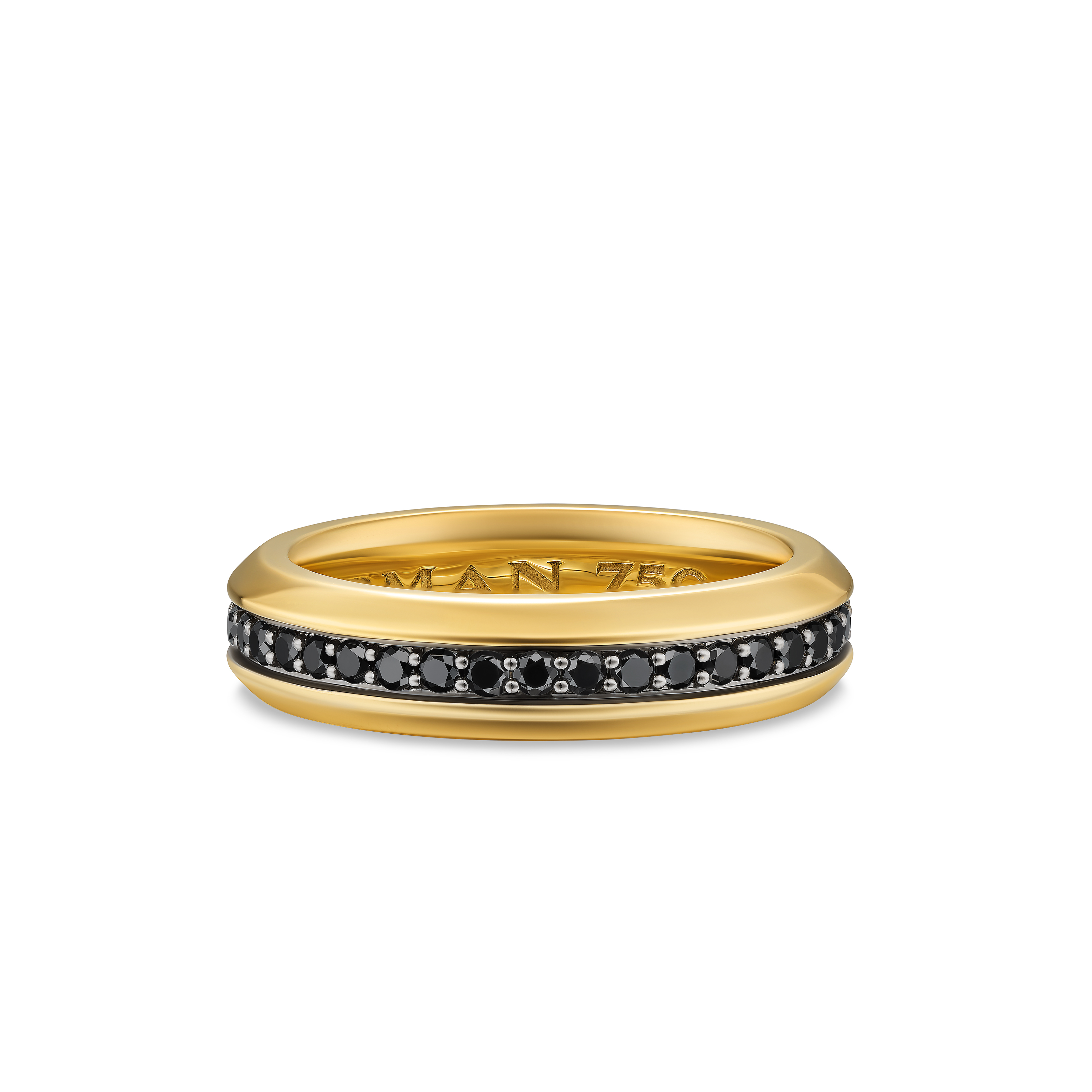 Streamline® Band Ring in 18K Yellow Gold with Black Diamonds, 6mm Streamline® Band Ring in 18K Yellow Gold with Black Diamonds, 6mm