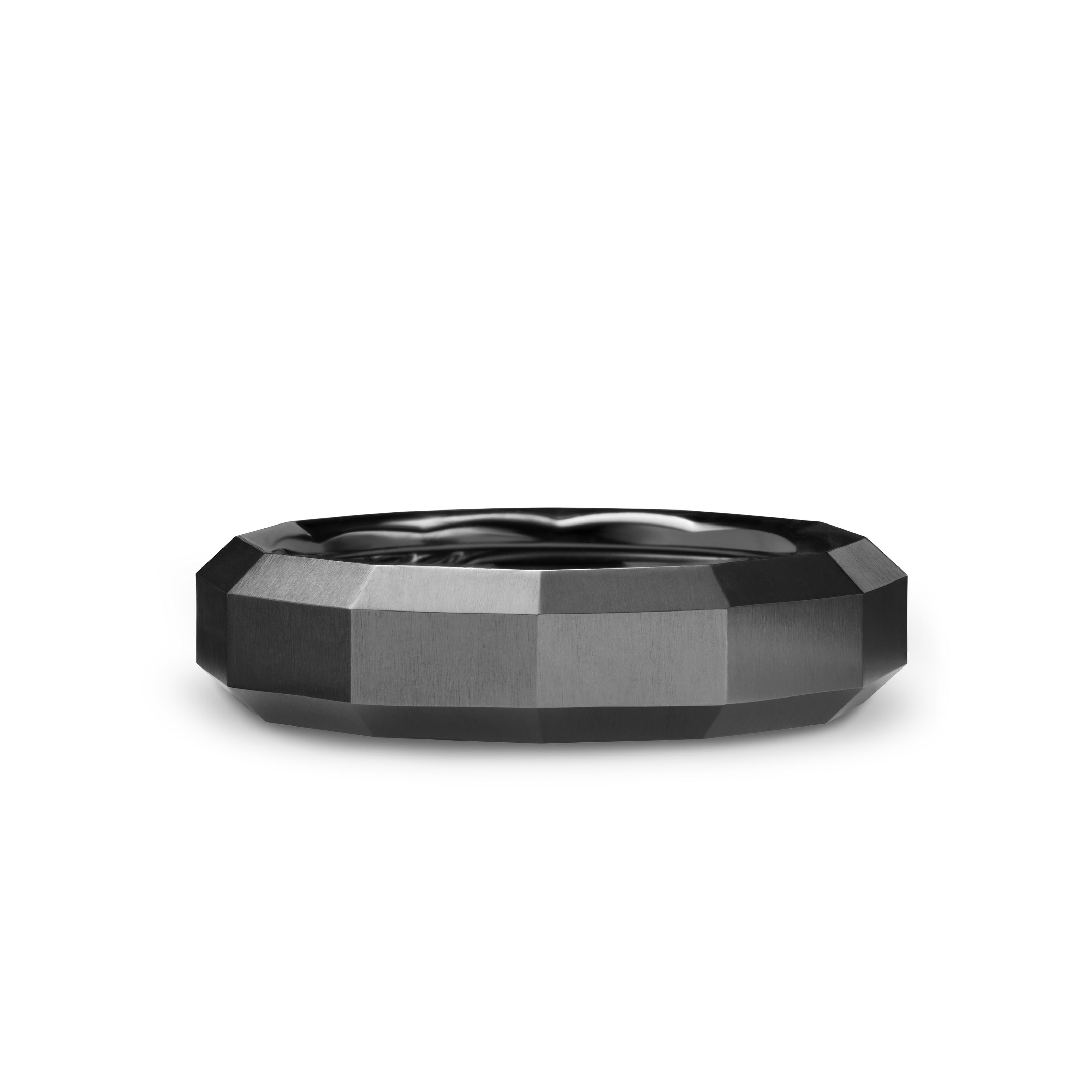 Faceted Band Ring in Black Titanium, 6mm Faceted Band Ring in Black Titanium, 6mm
