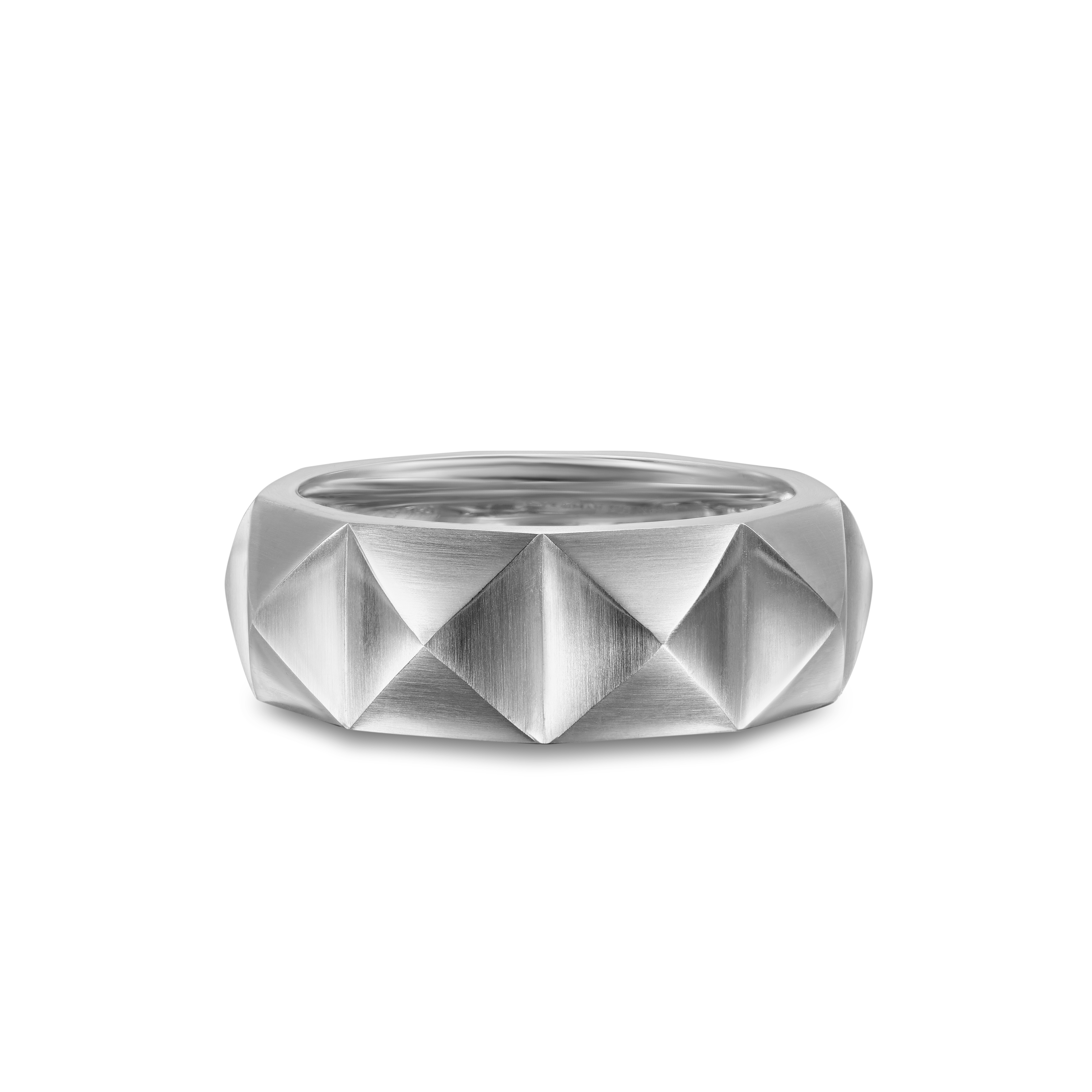 Pyramid Band Ring in Sterling Silver, 8mm Pyramid Band Ring in Sterling Silver, 8mm