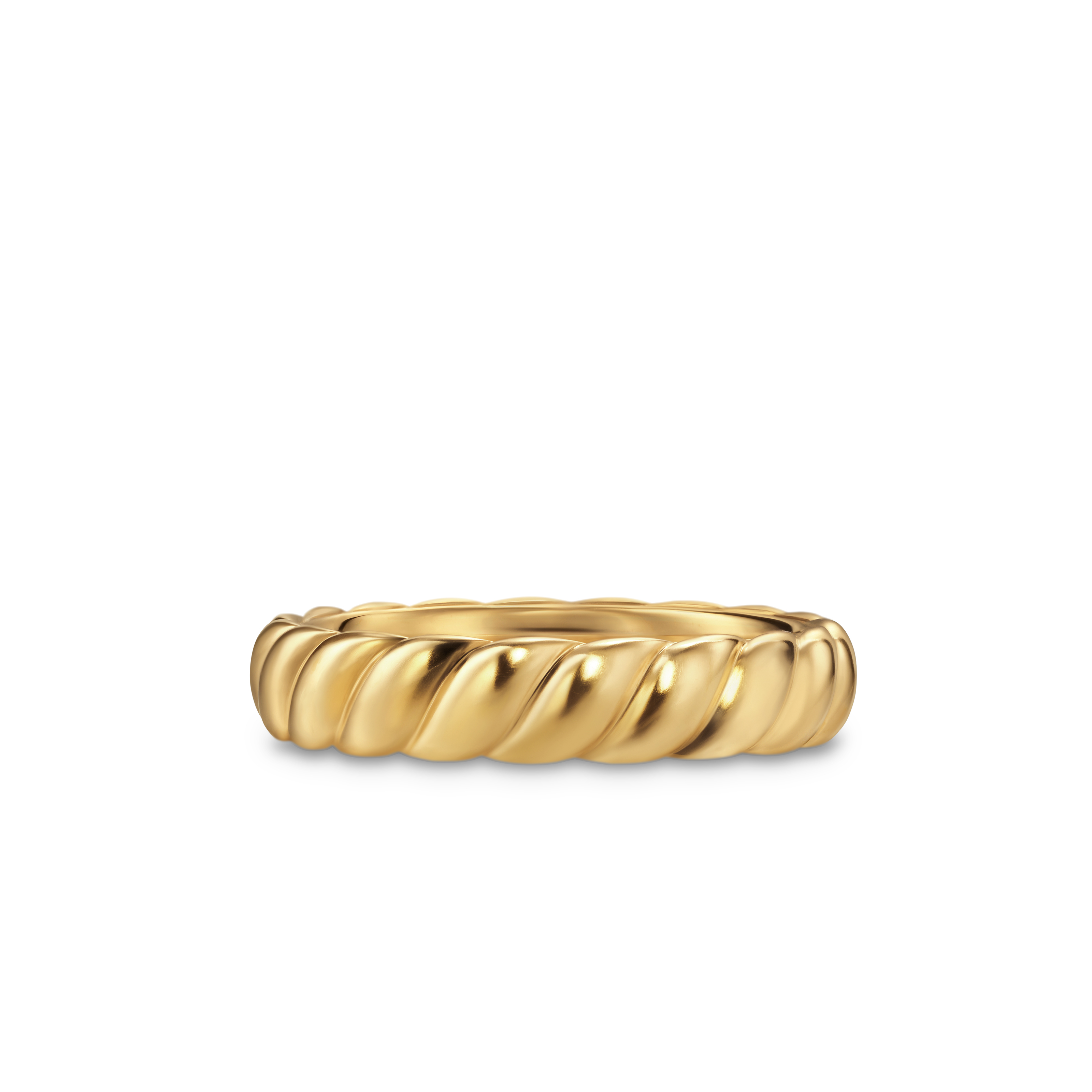 Sculpted Cable Band Ring in 18K Yellow Gold, 5mm Sculpted Cable Band Ring in 18K Yellow Gold, 5mm
