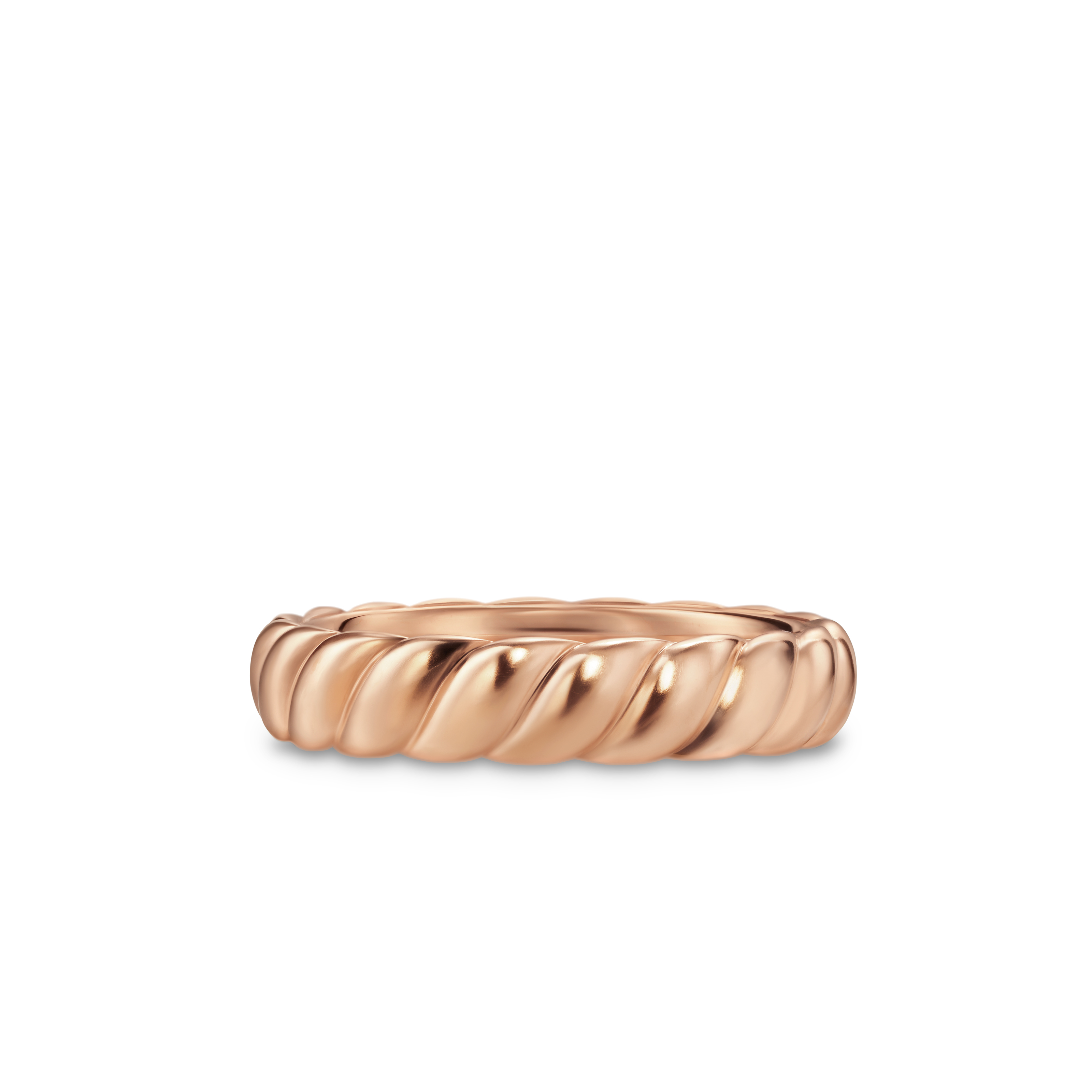 Sculpted Cable Band Ring in 18K Rose Gold, 5mm Sculpted Cable Band Ring in 18K Rose Gold, 5mm