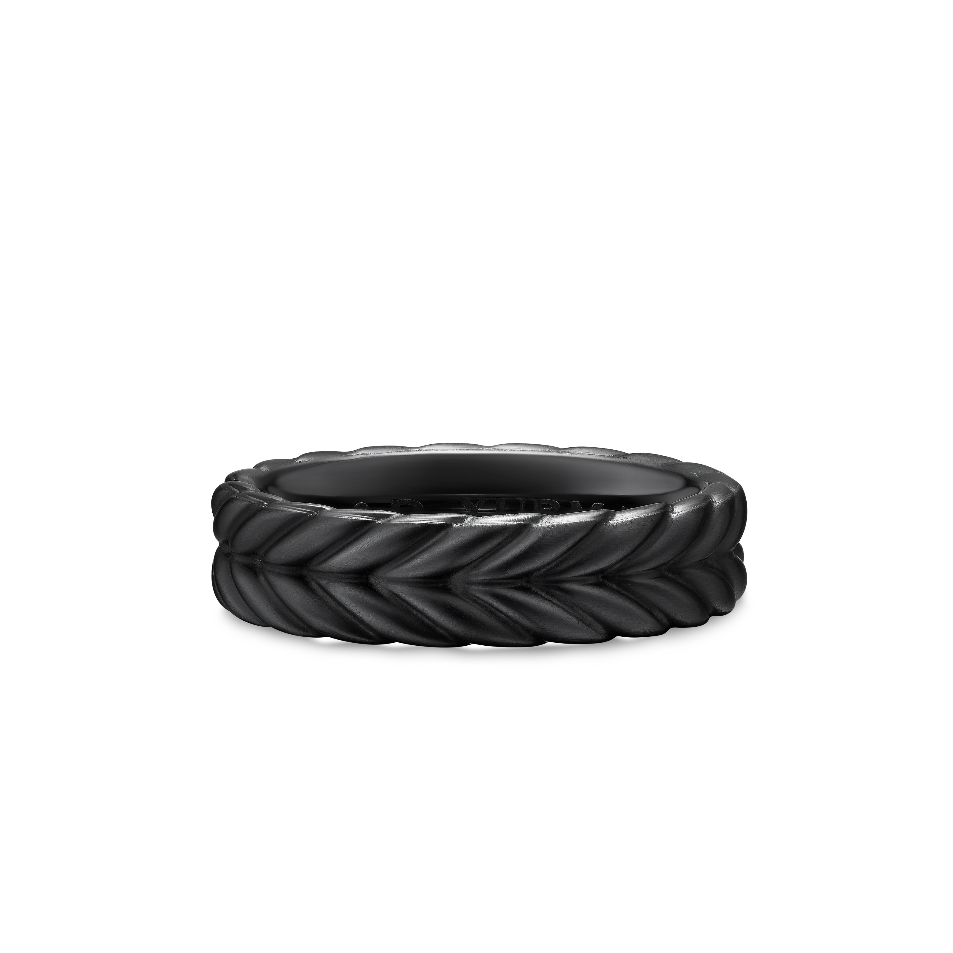 Chevron Band Ring in Black Titanium, 6.2mm Chevron Band Ring in Black Titanium, 6.2mm