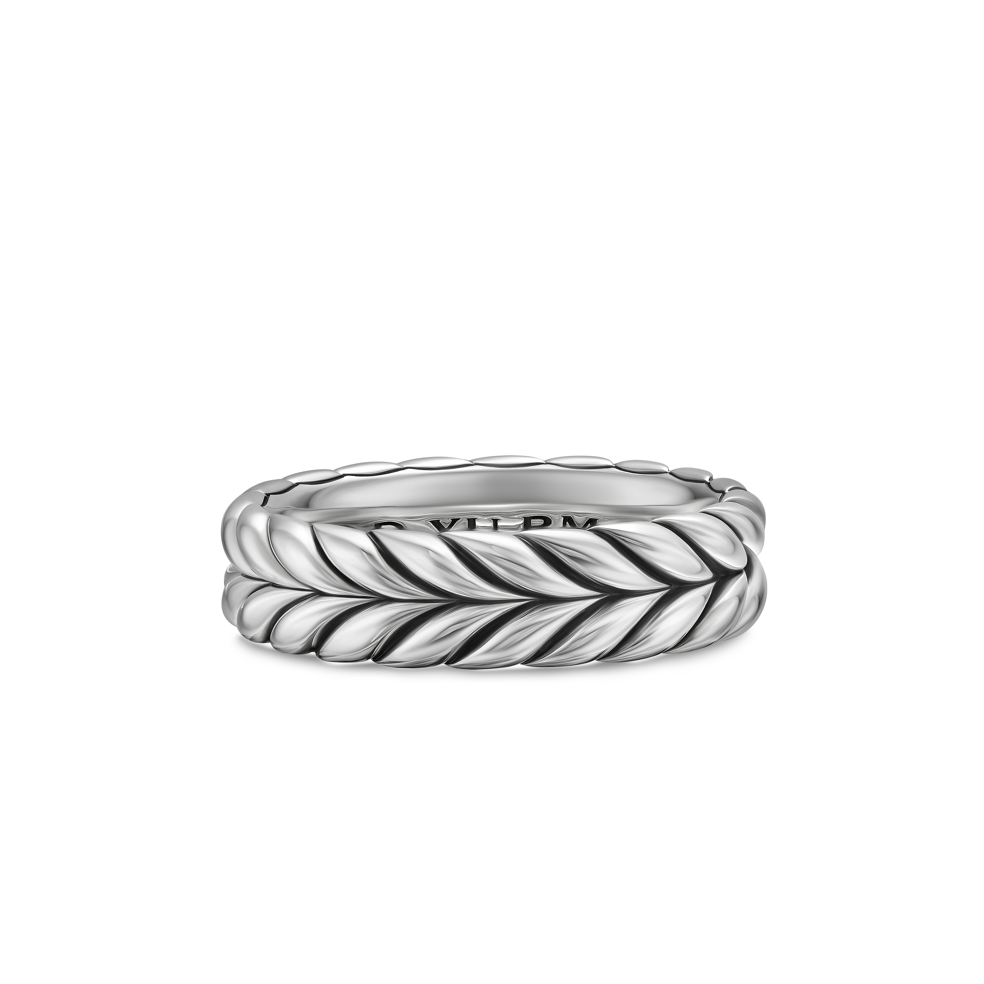 Chevron Band Ring in Sterling Silver, 6.2mm Chevron Band Ring in Sterling Silver, 6.2mm