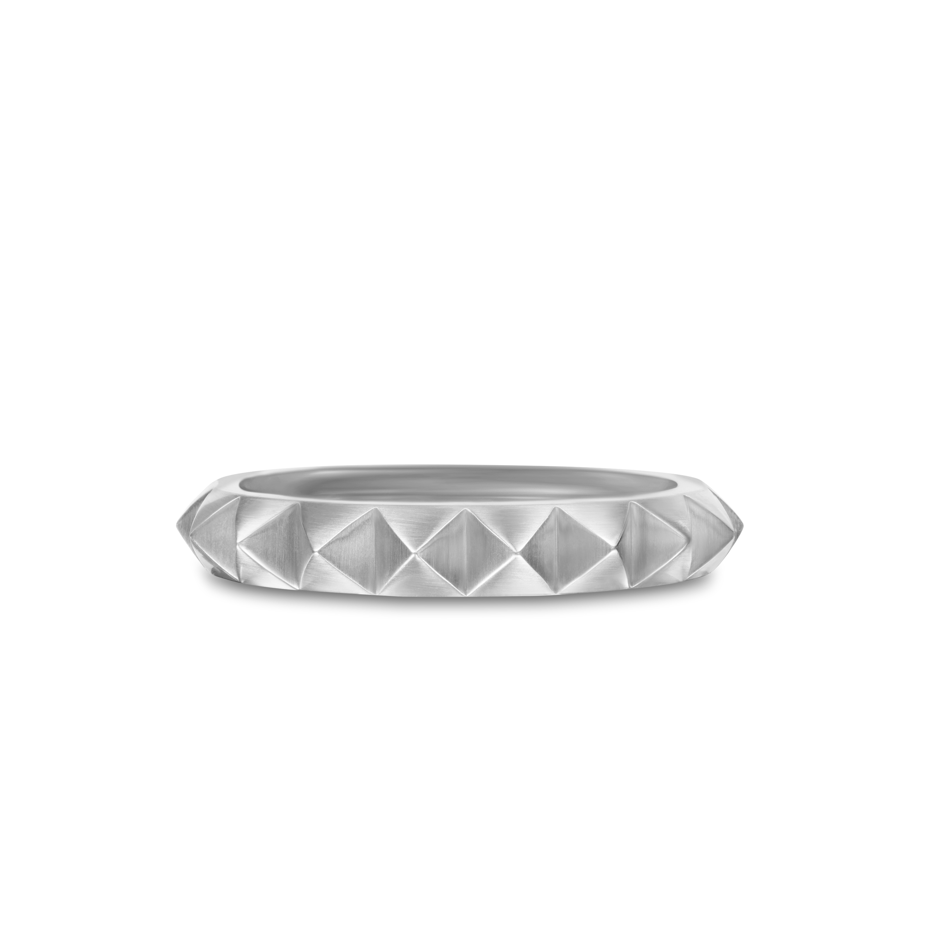 Pyramid Band Ring in Sterling Silver, 4mm Pyramid Band Ring in Sterling Silver, 4mm