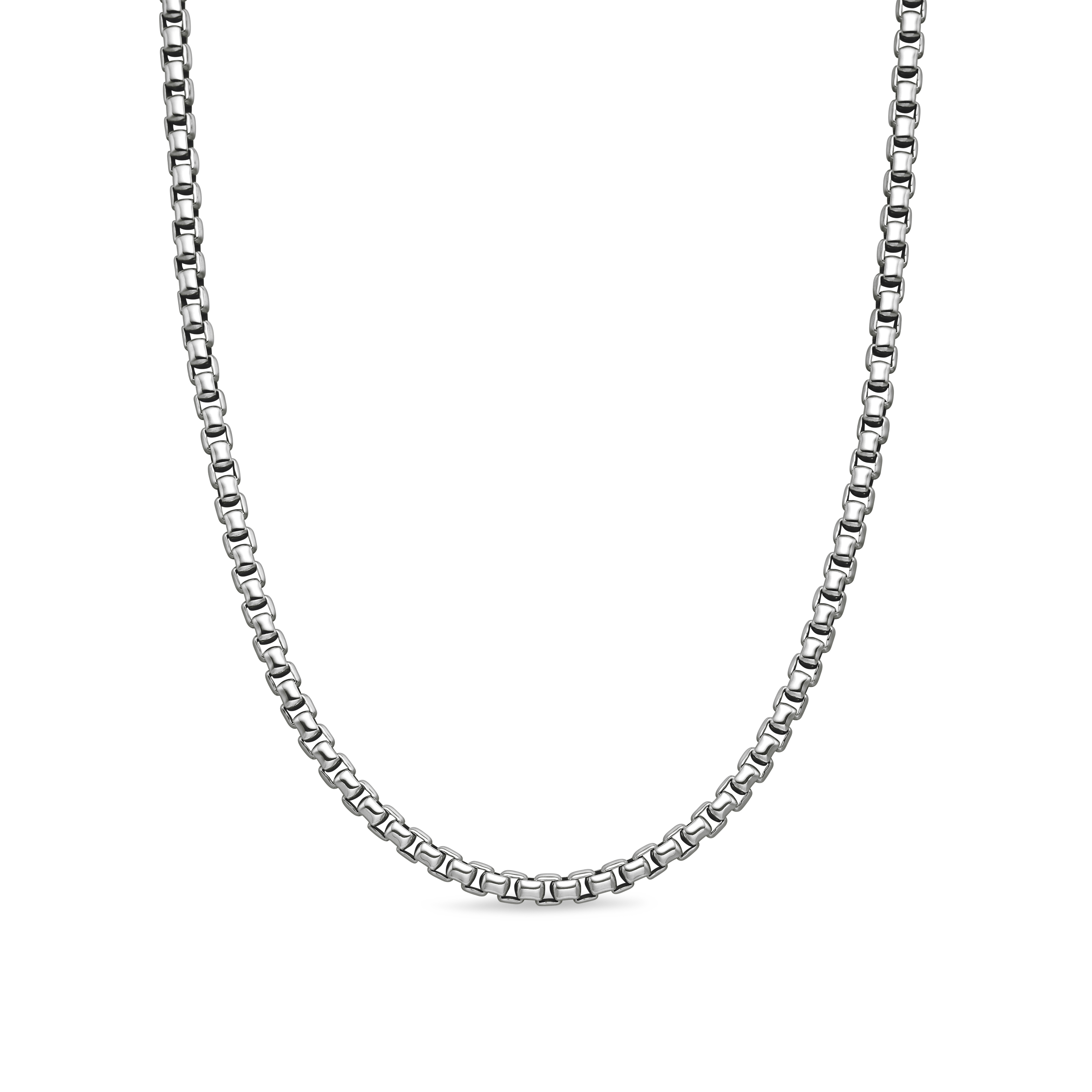 Large Box Chain Necklace in Sterling Silver