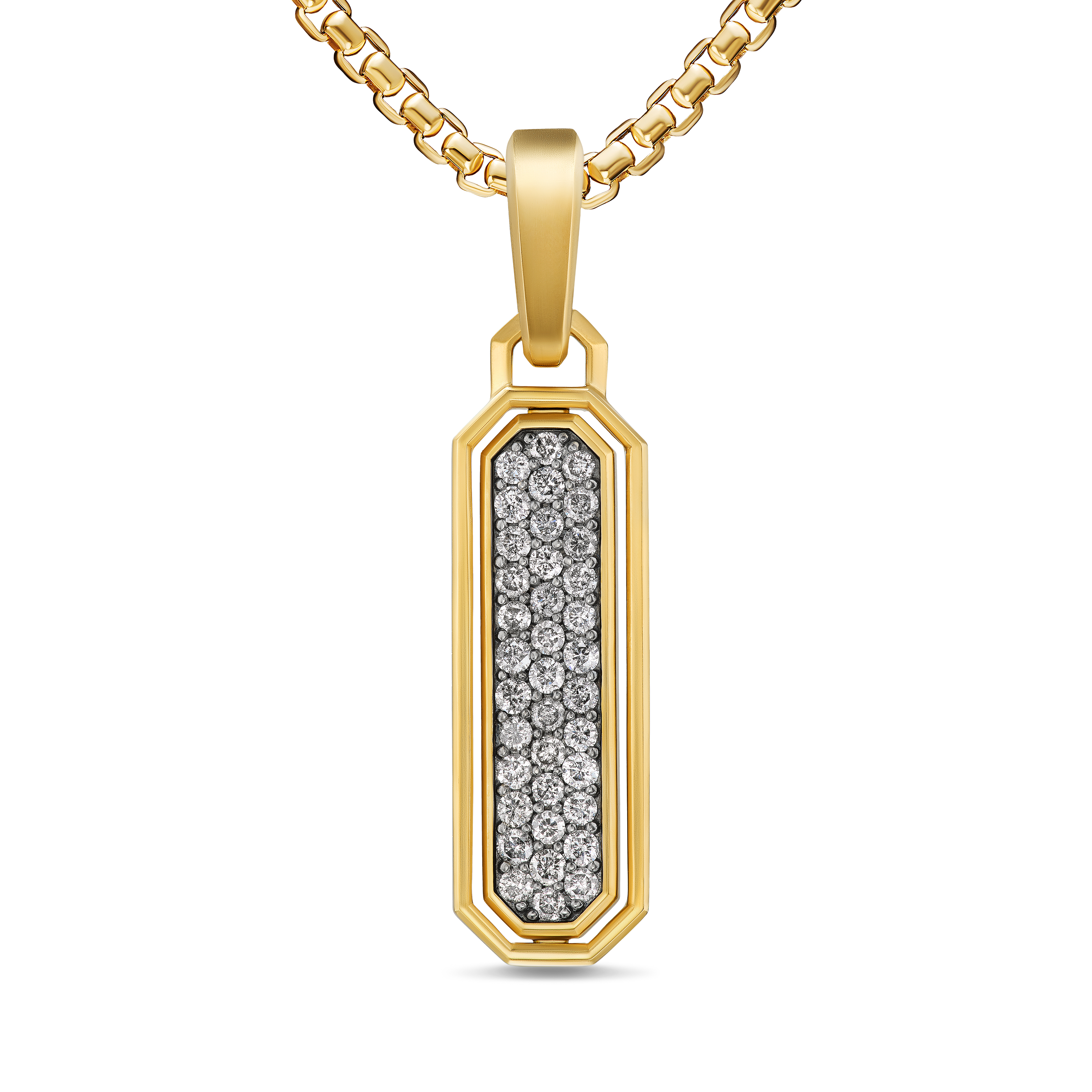 Streamline® Inlay Amulet in 18K Yellow Gold with Meteorite and Grey Diamonds, 30.7mm Streamline® Inlay Amulet in 18K Yellow Gold with Meteorite and Grey Diamonds, 30.7mm