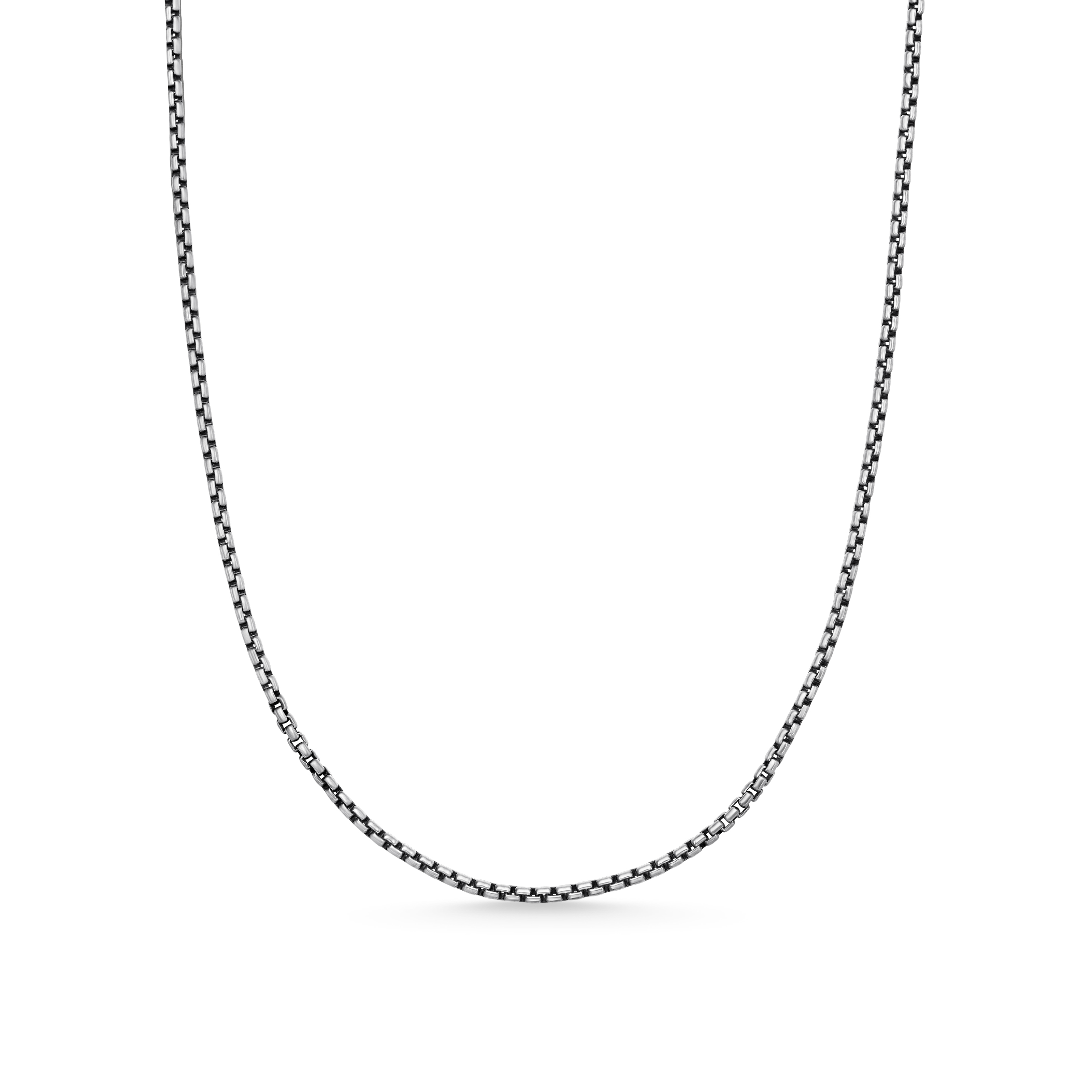 Box Chain Necklace in Sterling Silver, 1.7mm Box Chain Necklace in Sterling Silver, 1.7mm