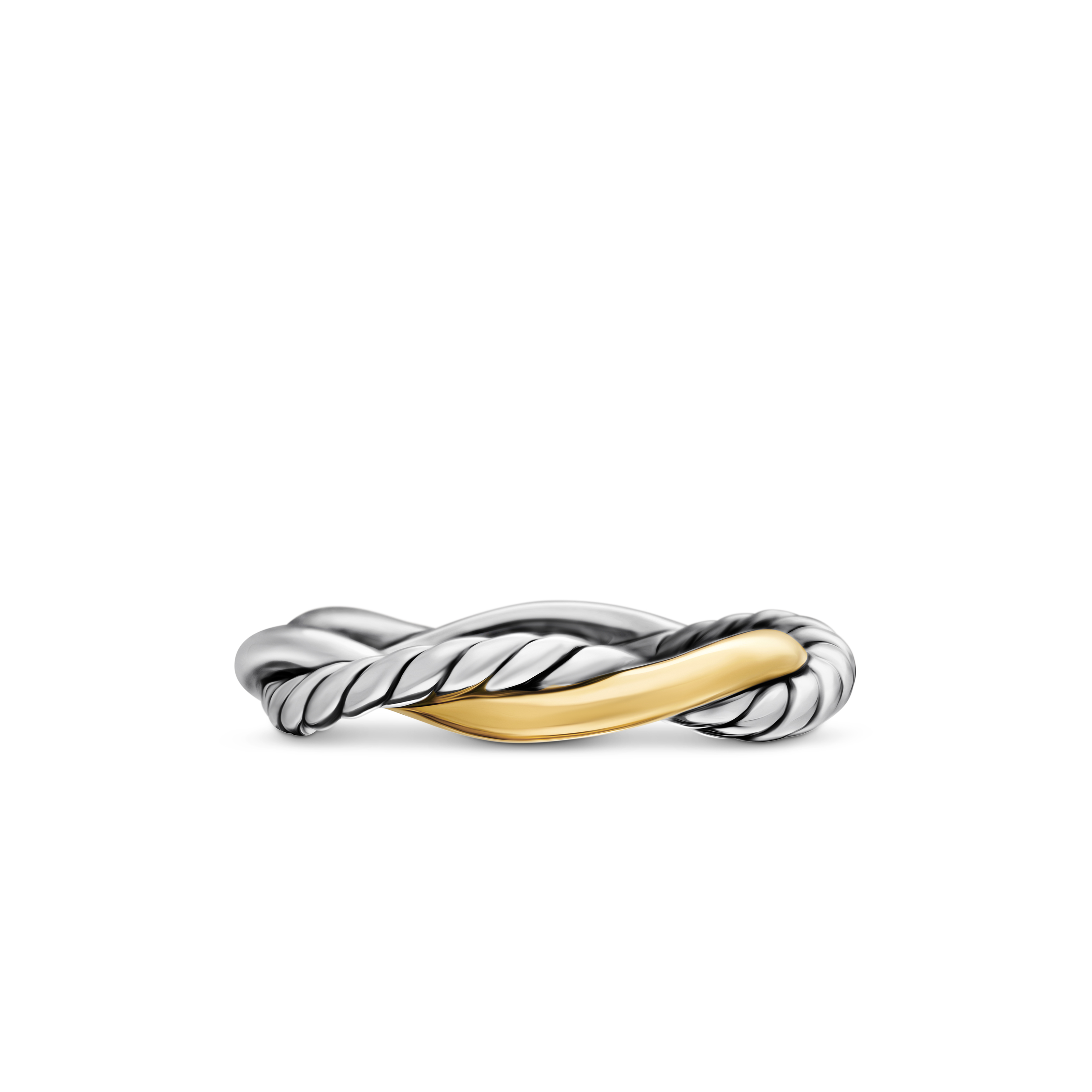 Petite Infinity Band Ring in Sterling Silver with 14K Yellow Gold, 4mm Petite Infinity Band Ring in Sterling Silver with 14K Yellow Gold, 4mm
