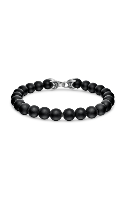 Spiritual Beads Bracelet in Sterling Silver with Black Onyx, 8mm thumbnail 1
