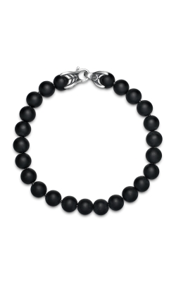Spiritual Beads Bracelet in Sterling Silver with Black Onyx, 8mm thumbnail 2
