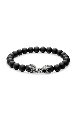 Spiritual Beads Bracelet in Sterling Silver with Black Onyx, 8mm thumbnail 4