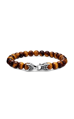 Spiritual Beads Bracelet in Sterling Silver with Tigers Eye, 8mm thumbnail 4