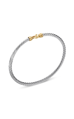 Buckle Classic Cable Bracelet in Sterling Silver with 18K Yellow Gold, 3mm thumbnail 2