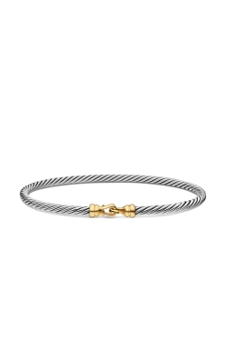 Buckle Classic Cable Bracelet in Sterling Silver with 18K Yellow Gold, 3mm thumbnail 3