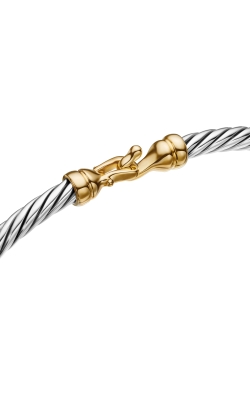 Buckle Classic Cable Bracelet in Sterling Silver with 18K Yellow Gold, 3mm thumbnail 4