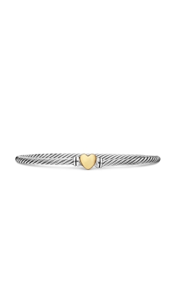 Cable Collectibles® Heart Bracelet in Sterling Silver with 18K Yellow Gold, 3mm thumbnail 1