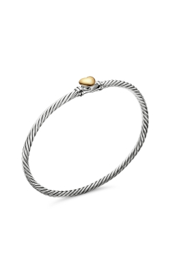 Cable Collectibles® Heart Bracelet in Sterling Silver with 18K Yellow Gold, 3mm thumbnail 2