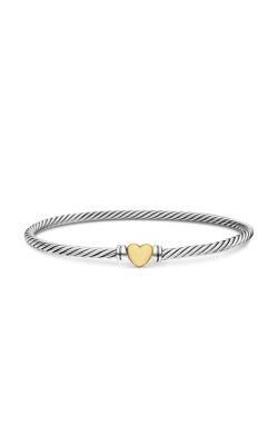 Cable Collectibles® Heart Bracelet in Sterling Silver with 18K Yellow Gold, 3mm thumbnail 3
