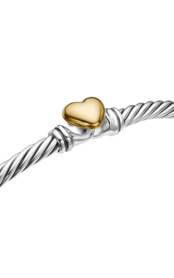 Cable Collectibles® Heart Bracelet in Sterling Silver with 18K Yellow Gold, 3mm thumbnail 4