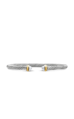 Classic Cable Bracelet in Sterling Silver with 18K Yellow Gold and Pearls, 4mm thumbnail 1
