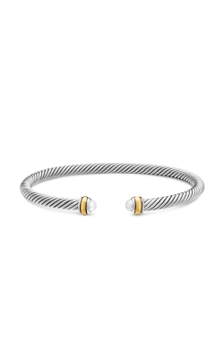 Classic Cable Bracelet in Sterling Silver with 18K Yellow Gold and Pearls, 4mm thumbnail 3