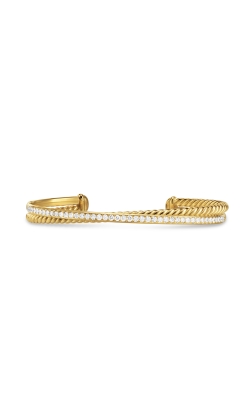 Crossover Two Row Bracelet in 18K Yellow Gold with Diamonds, 6mm thumbnail 1