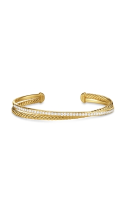Crossover Two Row Bracelet in 18K Yellow Gold with Diamonds, 6mm thumbnail 3