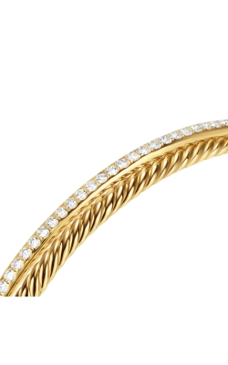 Crossover Two Row Bracelet in 18K Yellow Gold with Diamonds, 6mm thumbnail 4