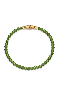 Spiritual Beads Bracelet with Nephrite Jade and 18K Yellow Gold, 4mm thumbnail 2