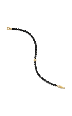 Spiritual Beads Evil Eye Bracelet with Black Onyx, Sapphire and 18K Yellow Gold, 4mm thumbnail 3