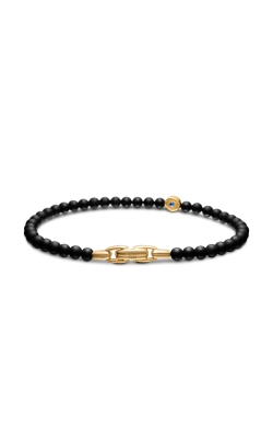 Spiritual Beads Evil Eye Bracelet with Black Onyx, Sapphire and 18K Yellow Gold, 4mm thumbnail 4