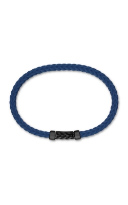 Chevron Bracelet in Blue Rubber with Black Titanium, 6mm thumbnail 2