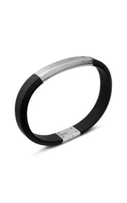 Streamline® ID Bracelet in Black Rubber with Sterling Silver, 8mm thumbnail 2